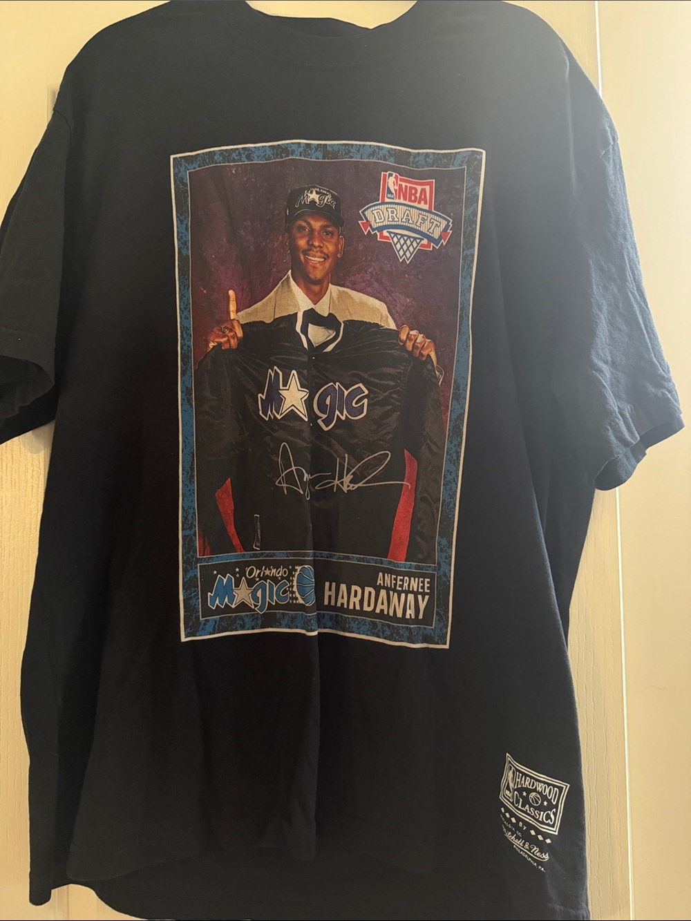 Orlando Magic Anfernee Hardaway Black Graphic T-Shirt